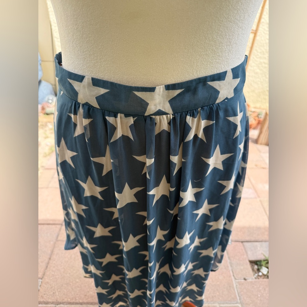 Tasha Polizzi Collection Star Blue Maxi Skirt Boho Western Flag Cowgirl - Picture 2 of 5